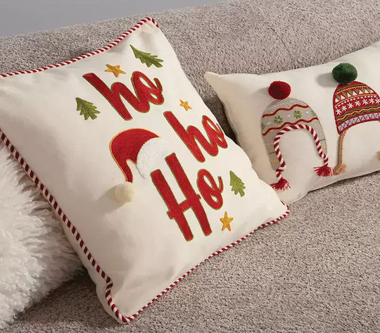 Възглавница Декоративна Коледна С пълнеж White Christmas Ecru Nef-nef Homeware 30x45