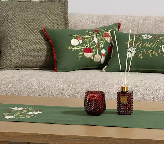 Christmas Decorative Pillow Filling Noel Verde Green-white Nef-nef Homeware 30x45