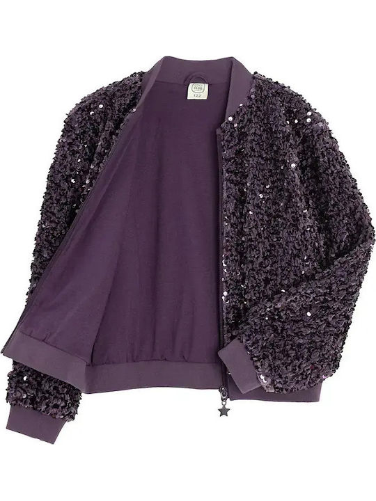 Kinder-Strickjacke Lila