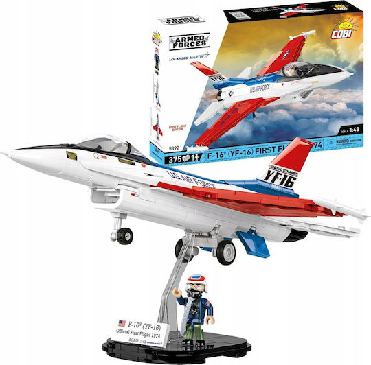 Cobi Cobi 5892 Armed Forces Aircraft Fighter-Attack F-16 Yf-16 First Flight 1974 375 Bricks