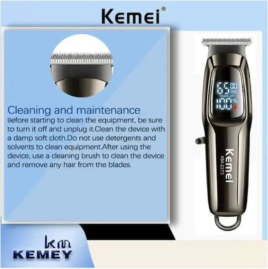 Kemei Professional Rechargeable Hair Clipper Black KM-2273