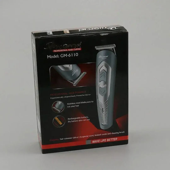 Gemei GM-6110 Rechargeable Hair Clipper Silver GM-6110