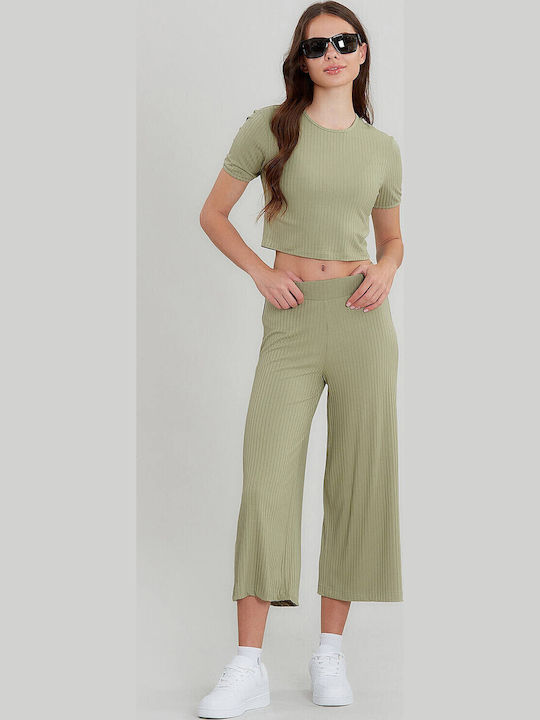 Γυναικείο Crop Top Χακι