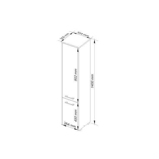 Akord Furniture Factory Coloană de Baie de Pardoseală M30xA30xÎ140cm Stejar