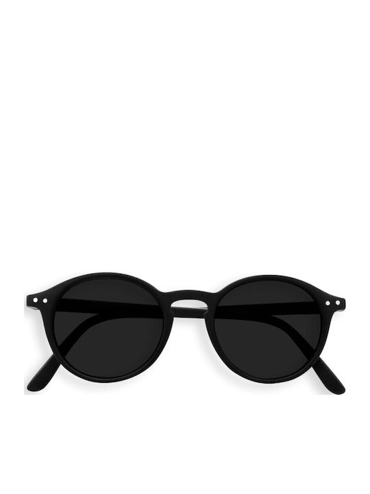 Izipizi Unisex Sunglasses with Black Horn-Rimmed Frame and Black Lens