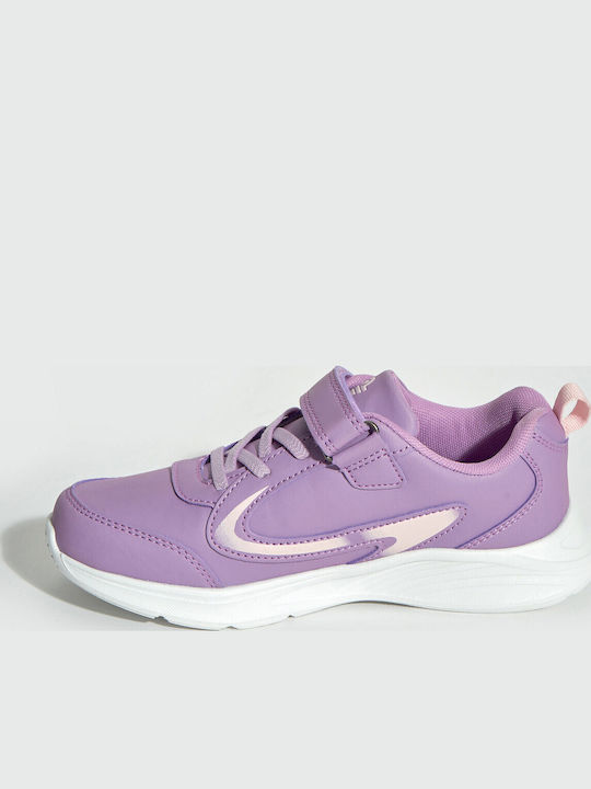 Kids Sports Shoes Running with Hoop & Loop Closure Purple