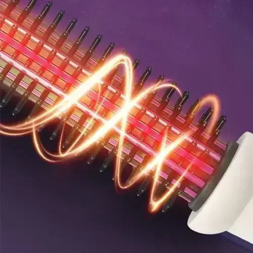 Andowl Ceramic Electric Brush with Air for Straightening and Curls