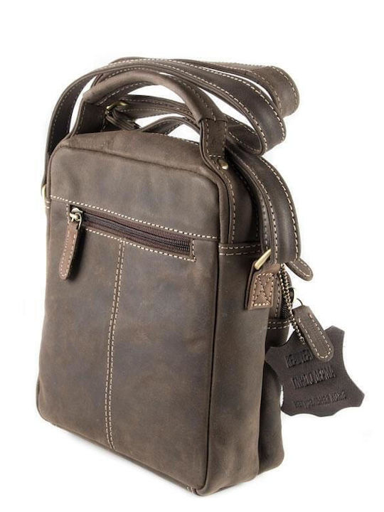 Leather Men's Shoulder / Crossbody Bag Brown