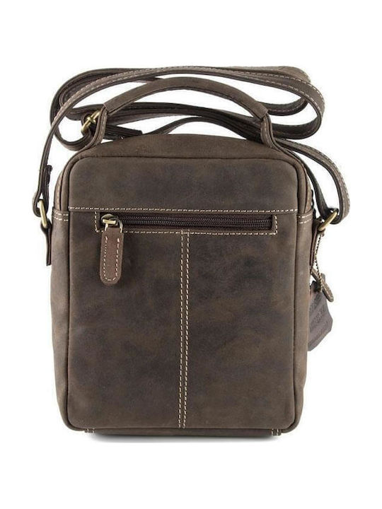 Leather Men's Shoulder / Crossbody Bag Brown