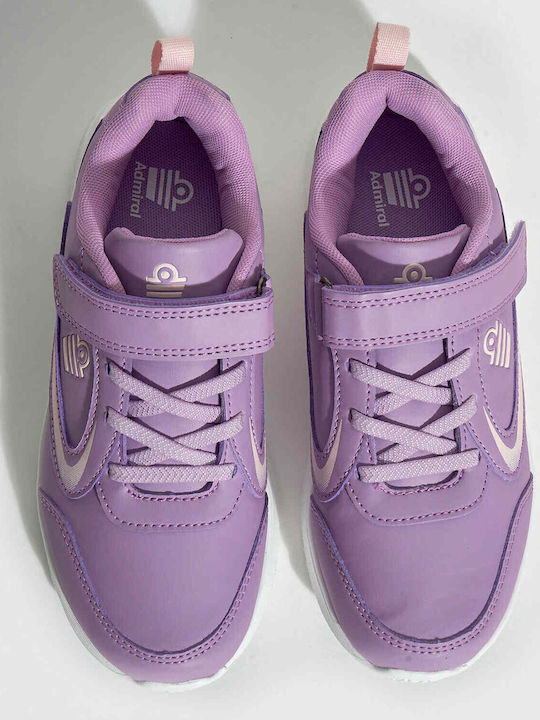 Kids Sports Shoes Running with Hoop & Loop Closure Purple