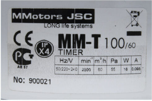 Mmotors De perete Ventilator de Baie Alb