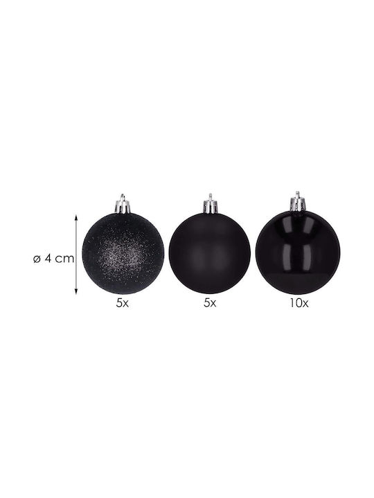 Weihnachtsbaumschmuck Set 20 Stück 3 Sorten 4cm Schwarze