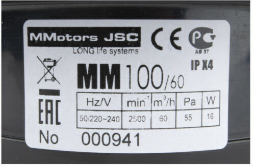 Mmotors De perete Ventilator de Baie Negru