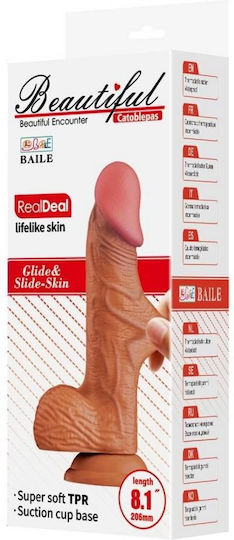 Dildo Реалистично дилдо Със смукателна чашка Кафяв