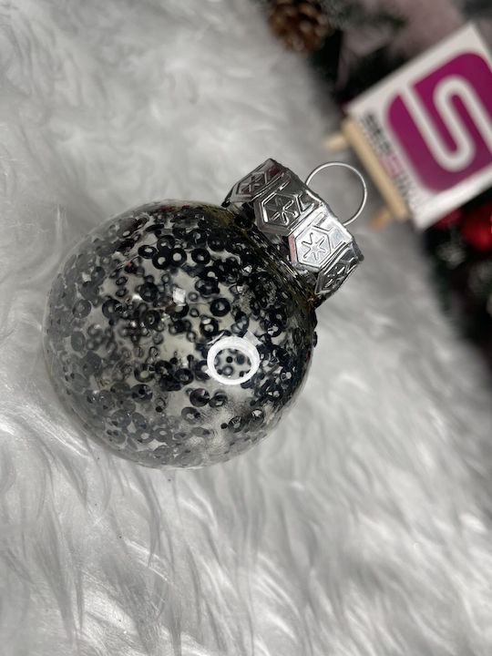 Unique Christmas Ball Set 24 Pieces 5cm Transparent Black Interior