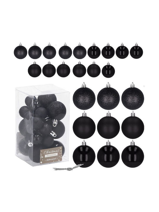 Weihnachtsbaumschmuck Set 25 Stück 3 Sorten 2,5cm 4cm Schwarze