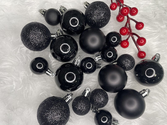 Weihnachtsbaumschmuck Set 25 Stück 3 Sorten 2,5cm 4cm Schwarze