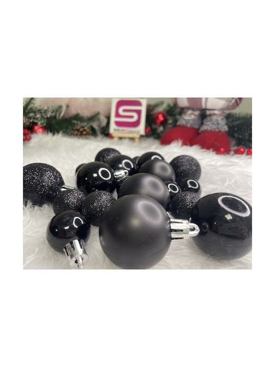 Weihnachtsbaumschmuck Set 25 Stück 3 Sorten 2,5cm 4cm Schwarze