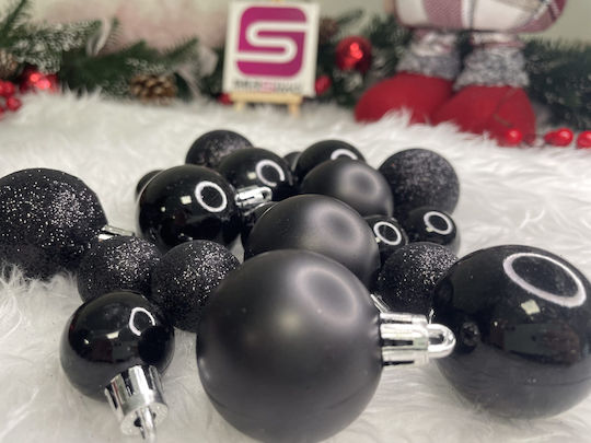 Weihnachtsbaumschmuck Set 25 Stück 3 Sorten 2,5cm 4cm Schwarze