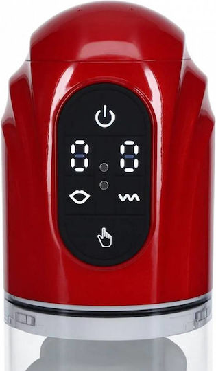 Automatic Waterproof Penis Enlargement & Masturbation Pump 10 Functions Shots Pumped Technothrust Automatic Waterproof Masturbator Pump Metallic Red 28.5cm
