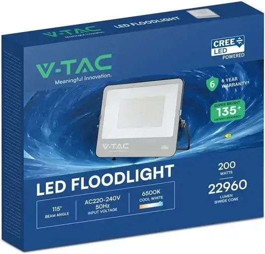 V-TAC Στεγανός Προβολέας LED 200W Ψυχρό Λευκό 6500K IP66