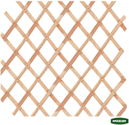 Grilaj Pliabil de Grădină din Lemn cu Plasă în Formă de Romb de Culoare Maro 180x120cm