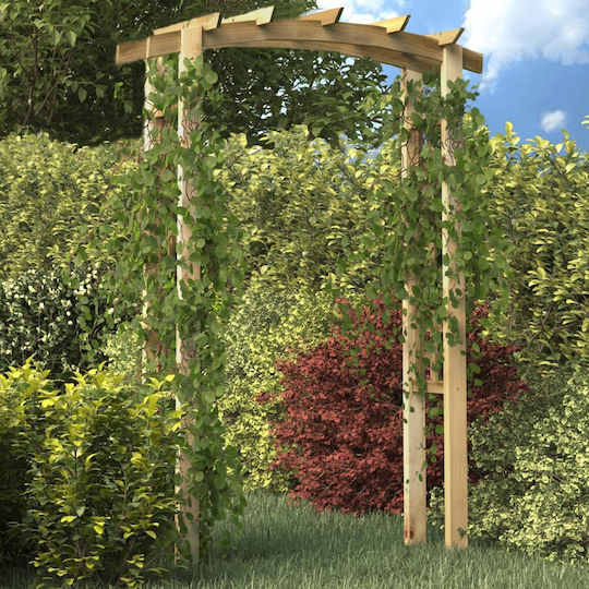Wooden Garden Arch with Square Grid Design in Beige Colour 150x60x210cm