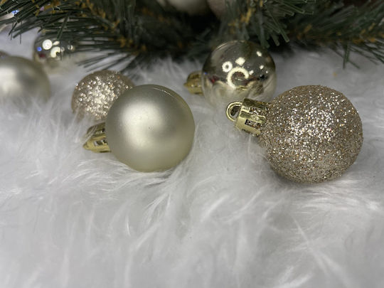 Christmas Ornament Set 100 Pieces 3-6cm Gold