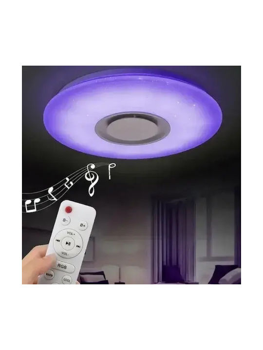 Universo Illuminazione Smart Πλαφονιέρα Οροφής 50εκ. Λευκή με Ενσωματωμένο LED και Τηλεχειριστήριο