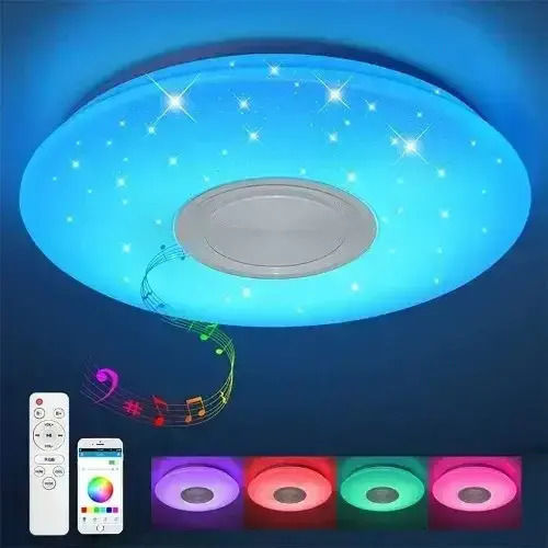 Universo Illuminazione Smart Deckenleuchte 50cm Weiß mit Integrierter LED und Fernbedienung