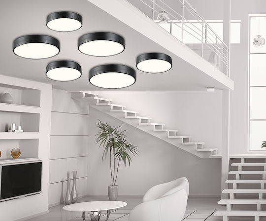 Luma Plafonieră de Tavan 50buc Neagră cu LED Integrat