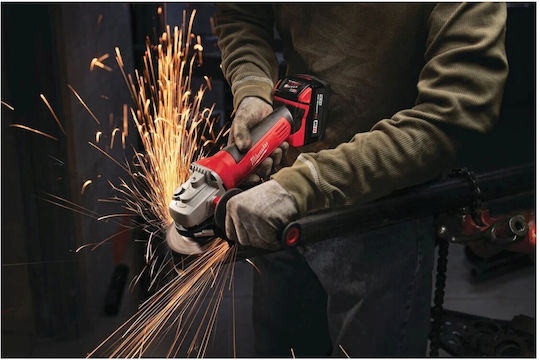 Milwaukee M18 Vario Set Powerpack Ъглово колело & Чук 18V с 2 батерии 5Ах и куфар с Защитни очила