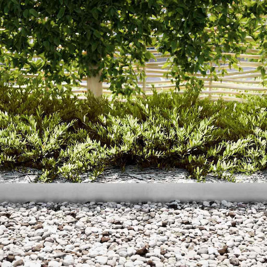 vidaXL Metallgartenbordüre in Silber Farbe 1.0m x 15cm