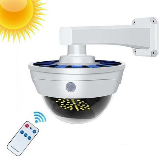 Solar Dummy Surveillance Dome Camera with LED Lighting White