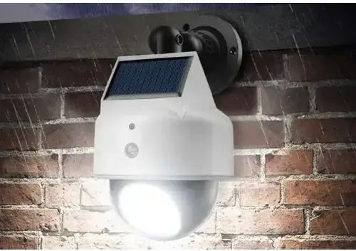 Solar Dummy Surveillance Dome Camera White