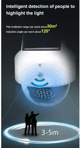 Solar Dummy Surveillance Dome Camera White