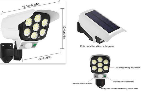 Solar Dummy Surveillance Bullet Camera with LED Lighting Gray