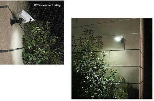 Solar Dummy Surveillance Bullet Camera with LED Lighting Gray