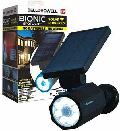 Solar Dummy Surveillance Bullet Camera with LED Lighting Black