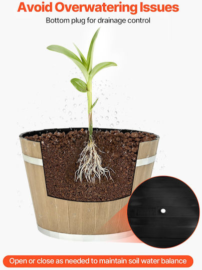 Vevor Set 4 Pots Plastic Brown