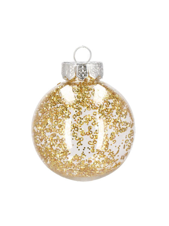 Unique Christmas Ornament Set 30 Pieces 7cm Transparent Gold