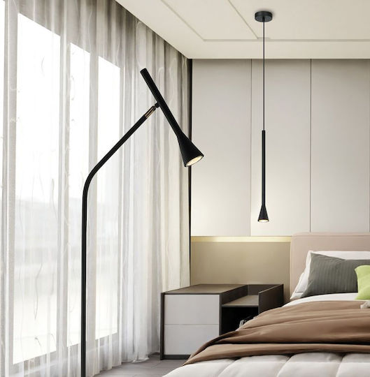 Viokef Melody Floor Lamp H150xW20cm. with Socket for Bulb GU10 Black