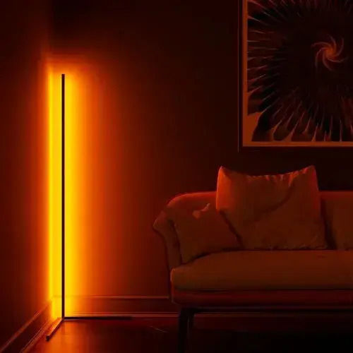 LED Подова Лампа с RGB Светлина Черен