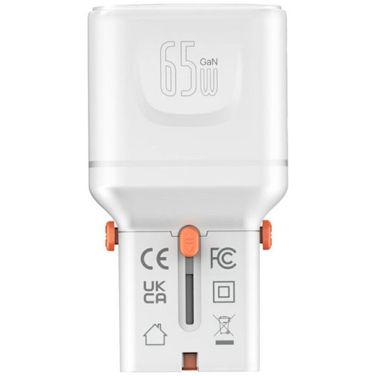 4Smarts Φορτιστής Χωρίς Καλώδιο με 2 Θύρες USB-C 65W Quick Charge 3.0 / Power Delivery Λευκός (Nomad Pocket)