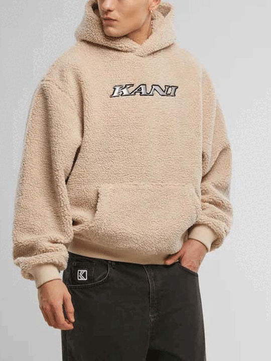 Sweatshirt with Hood Beige