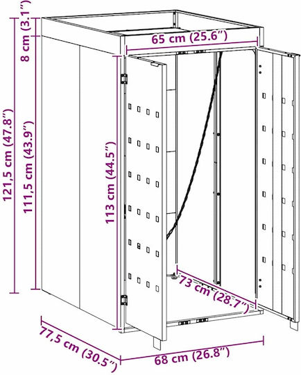 vidaXL Πλαίσιο Κάδων Απορριμμάτων