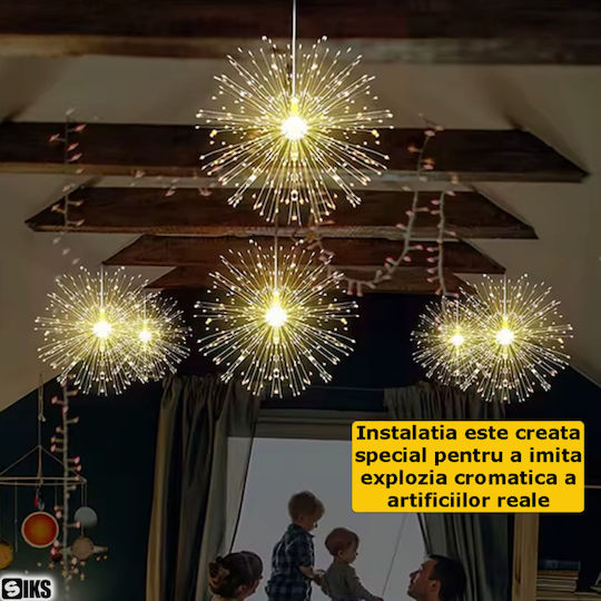 750 Lămpițe LED 7m. Alb cald tip Focuri de artificii 1buc