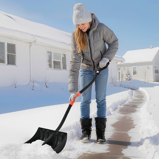 Vevor Schneeschaufel Straßen Schneeschaufel Mit 42 Cm Breite D-Form Griff Aluminiumblatt Große Kapazitäts Schneeschaufeln Leichtes Werkzeug zur Schneeräumung Garten Auto Camping Outdoor