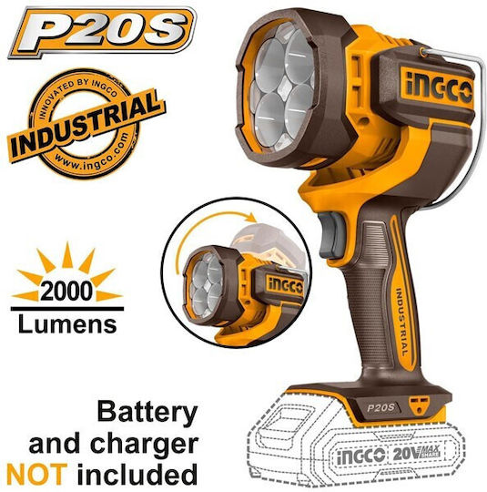 Ingco Battery Jobsite Light LED IP20 with Brightness up to 2000lm