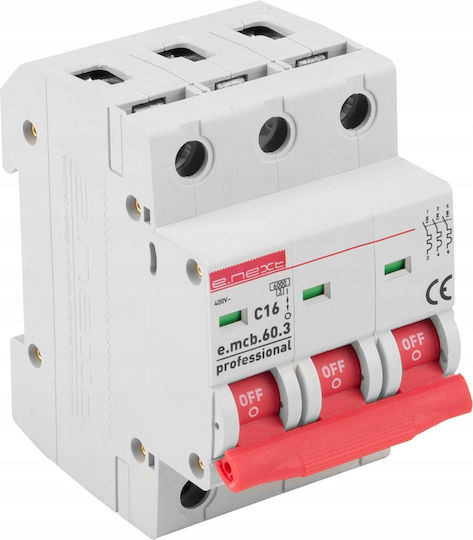 3-Poles Panel Push Switch 16A